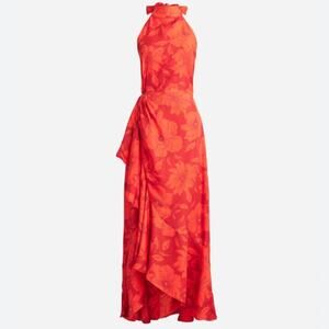 NWT J. Crew Collection Halter Ruffle Satin Dress